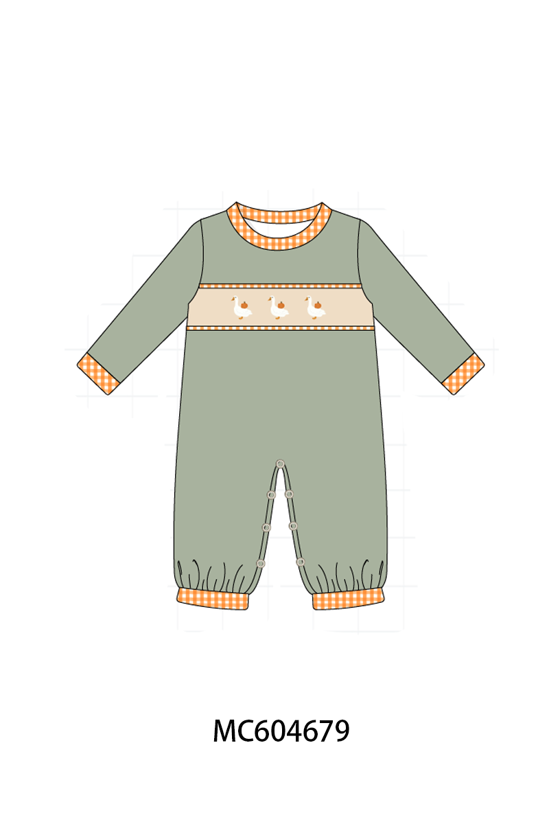 PO88 Green goose pumpkin embroidery collection - closing 4/27 - eta late September
