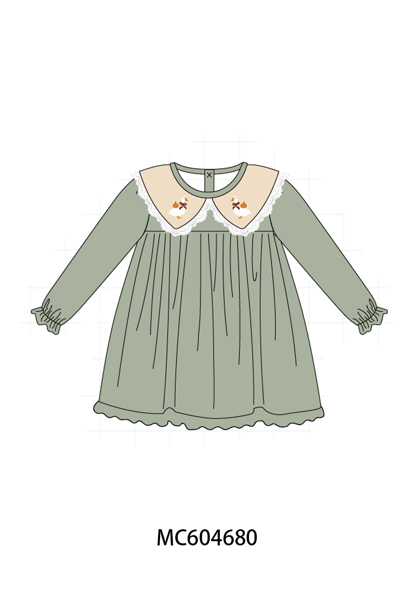 PO88 Green goose pumpkin embroidery collection - closing 4/27 - eta late September
