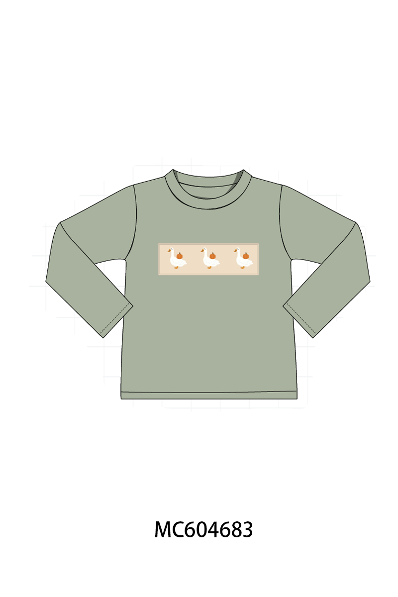 PO88 Green goose pumpkin embroidery collection - closing 4/27 - eta late September