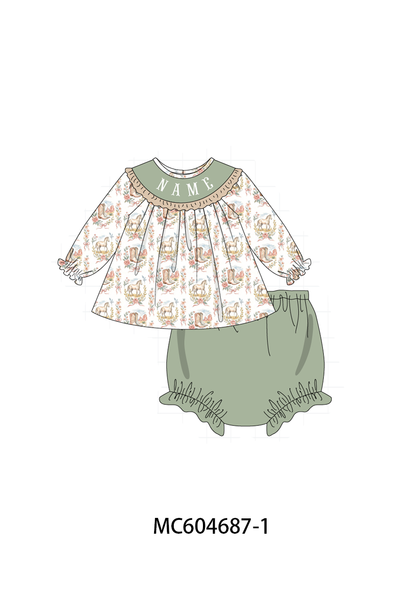 PO88 Green horse monogram embroidery collection - closing 4/27 - eta late September