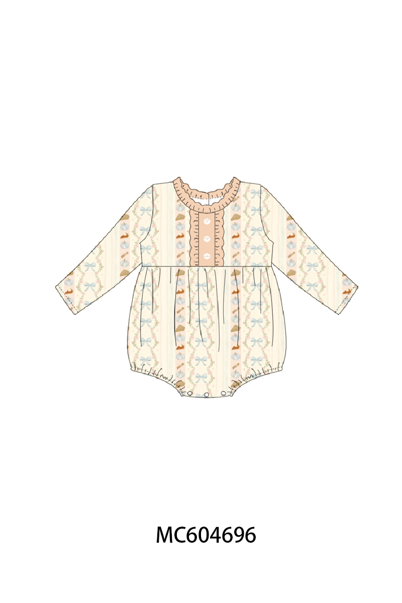 PO88 Pumpkin pie bow embroidery ruffle collection 1 - closing 4/27 - eta late September