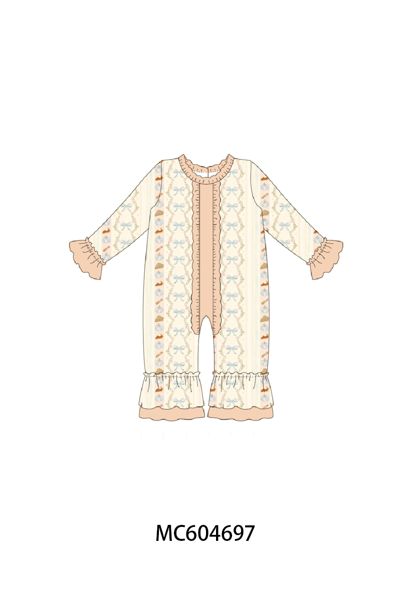 PO88 Pumpkin pie bow embroidery ruffle collection 1 - closing 4/27 - eta late September