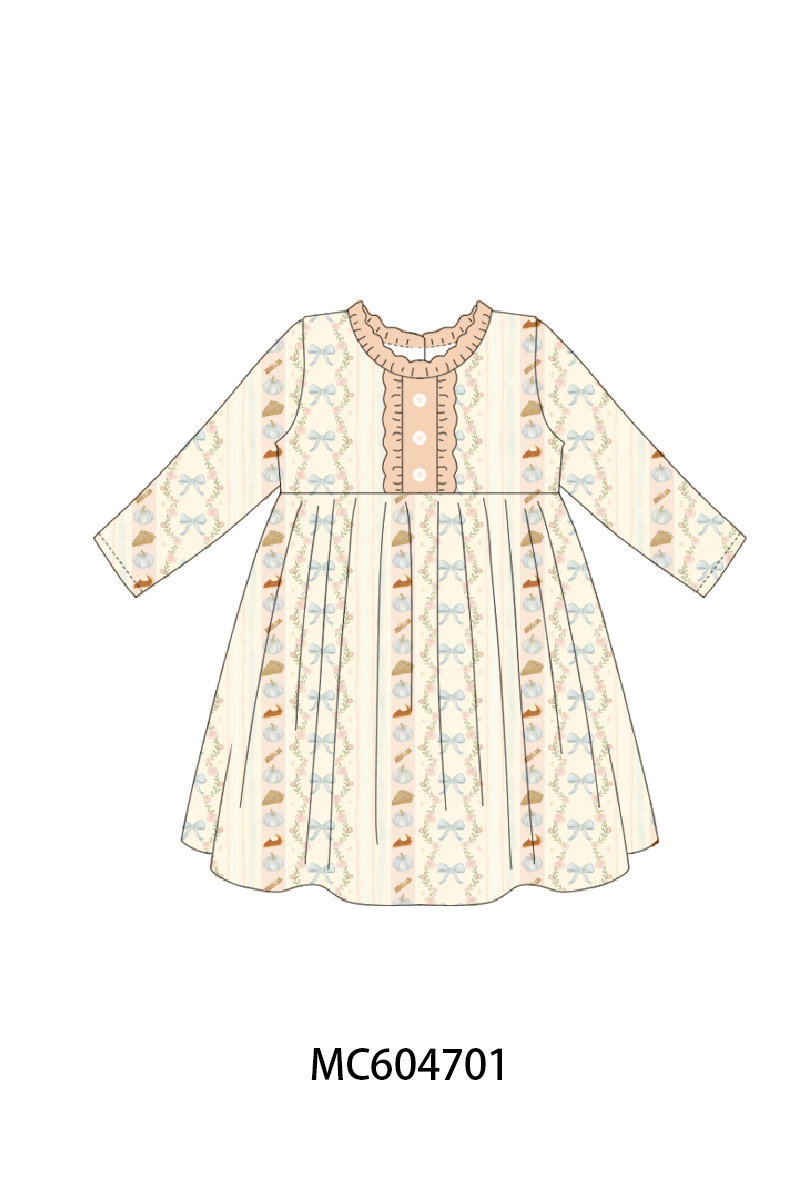 PO88 Pumpkin pie bow embroidery ruffle collection 1 - closing 4/27 - eta late September