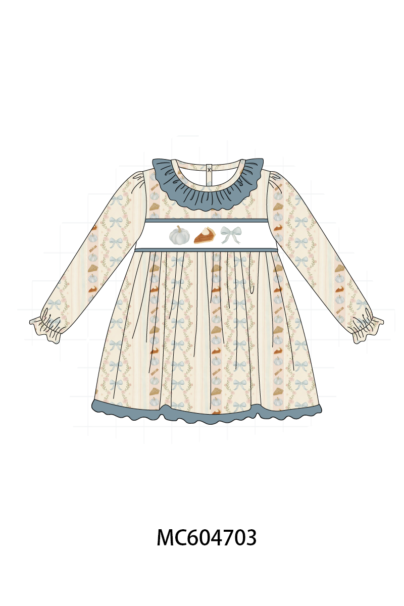 PO88 Pumpkin pie bow embroidery ruffle collection 2 - closing 4/27 - eta late September