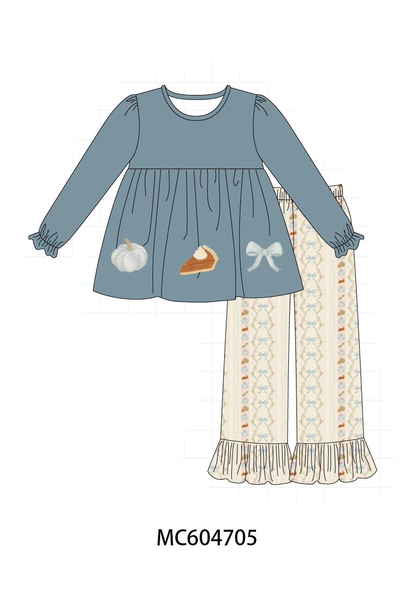 PO88 Pumpkin pie bow embroidery ruffle collection 2 - closing 4/27 - eta late September