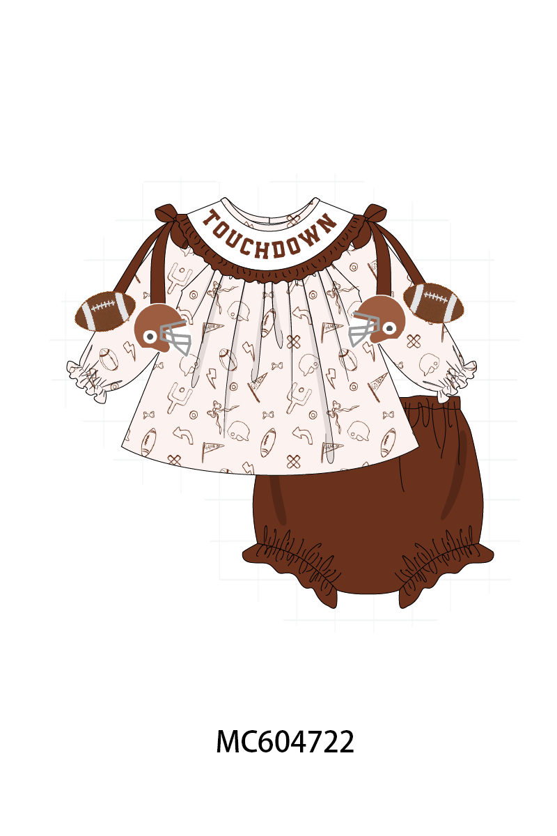 PO88 Brown touchdown football embroidery collection - closing 4/27 - eta late September