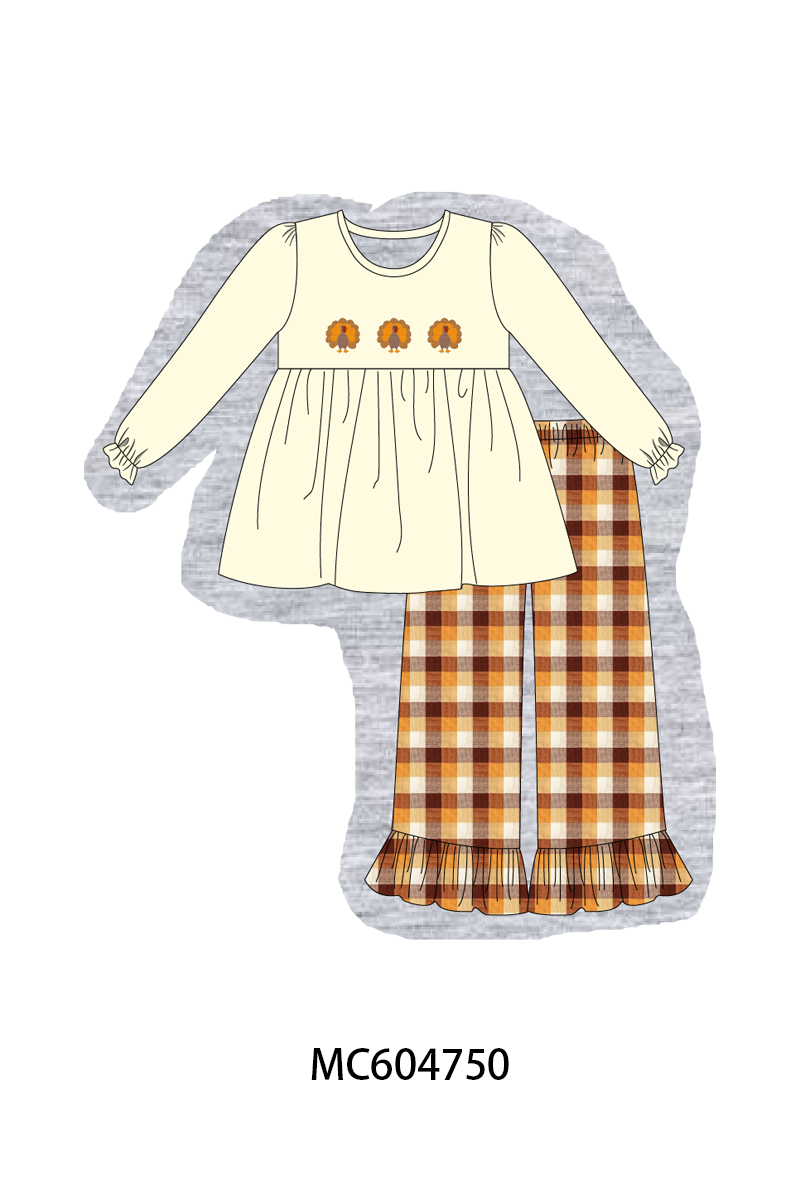 PO88 Beige turkey embroidery plaid collection - closing 4/27 - eta late September