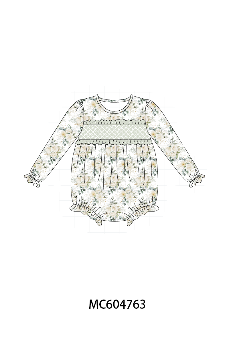 PO88 Sage floral smocked ruffle collection - closing 4/27 - eta late September