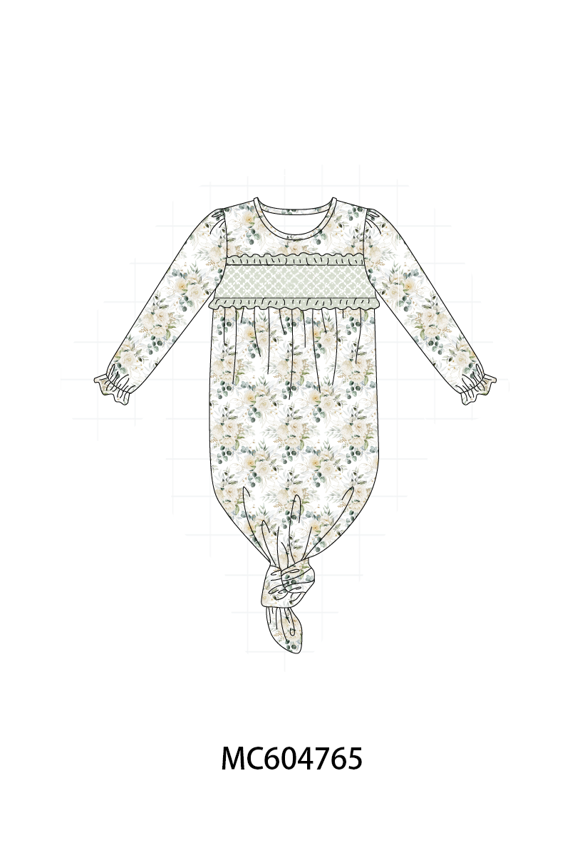 PO88 Sage floral smocked ruffle collection - closing 4/27 - eta late September