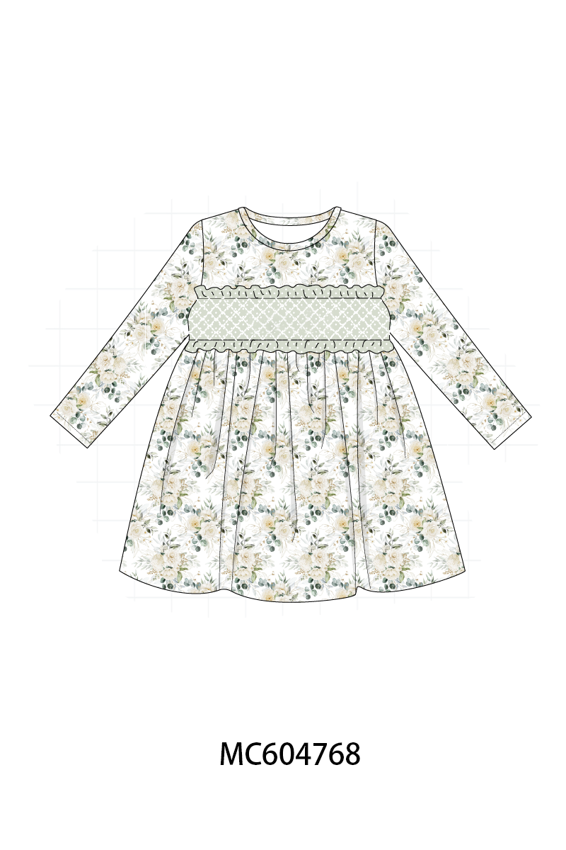 PO88 Sage floral smocked ruffle collection - closing 4/27 - eta late September