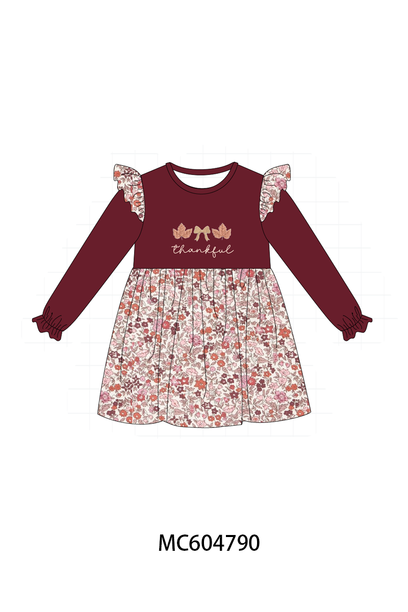 PO88 Maroon thankful embroidery floral collection - closing 4/27 - eta late September