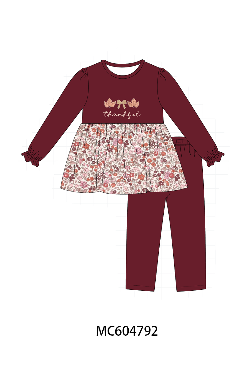 PO88 Maroon thankful embroidery floral collection - closing 4/27 - eta late September