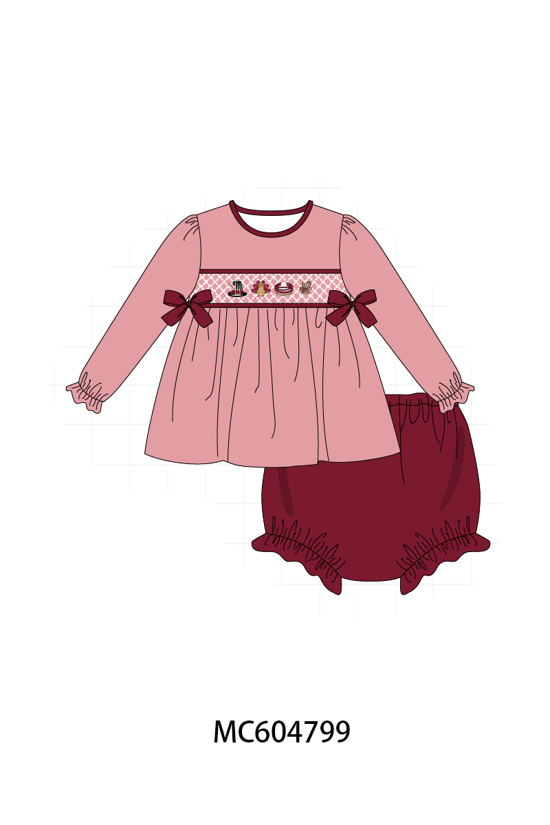 PO88 Pink turkey embroidery smocked collection - closing 4/27 - eta late September
