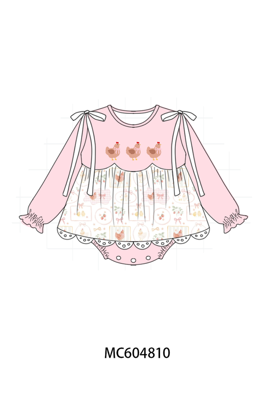 PO88 Pink chicken embroidery collection - closing 4/27 - eta late September