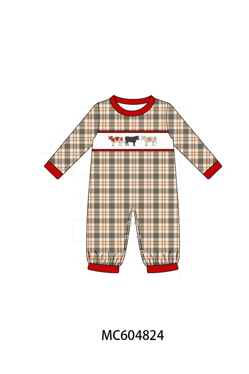 PO90 Red cow embroidery floral collection - closing 5/11 - ETA early October
