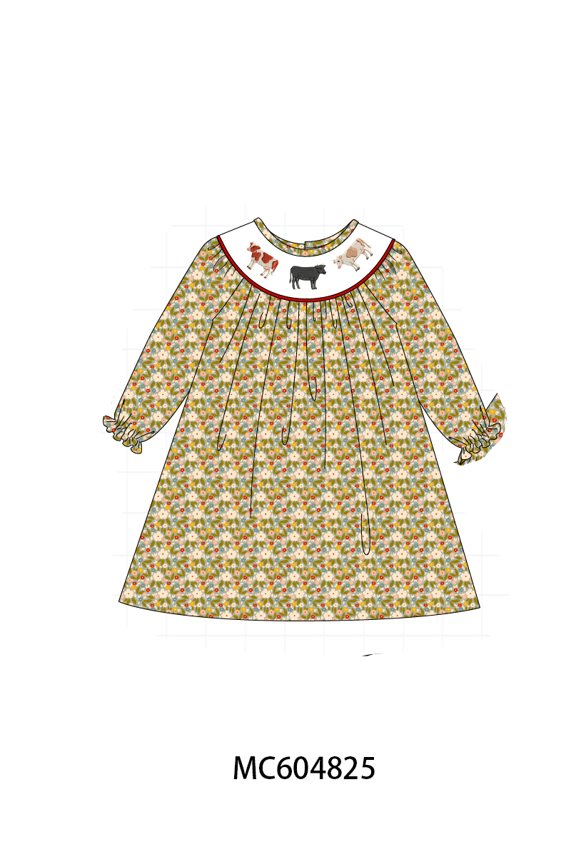 PO90 Red cow embroidery floral collection - closing 5/11 - ETA early October