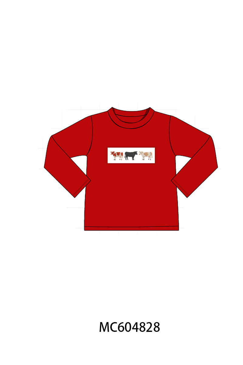 PO90 Red cow embroidery floral collection - closing 5/11 - ETA early October