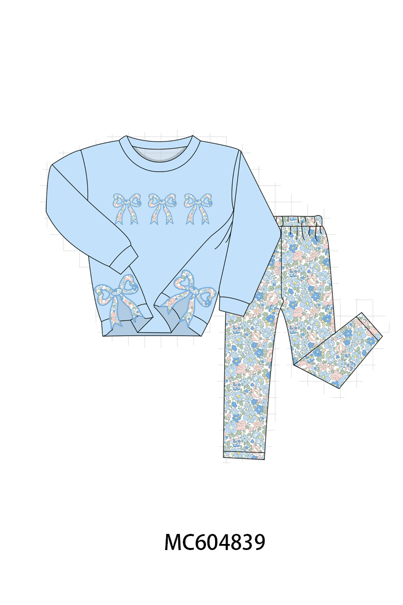 PO90 Bow floral applique sweatshirt pants set collection - closing 5/11 - ETA early October