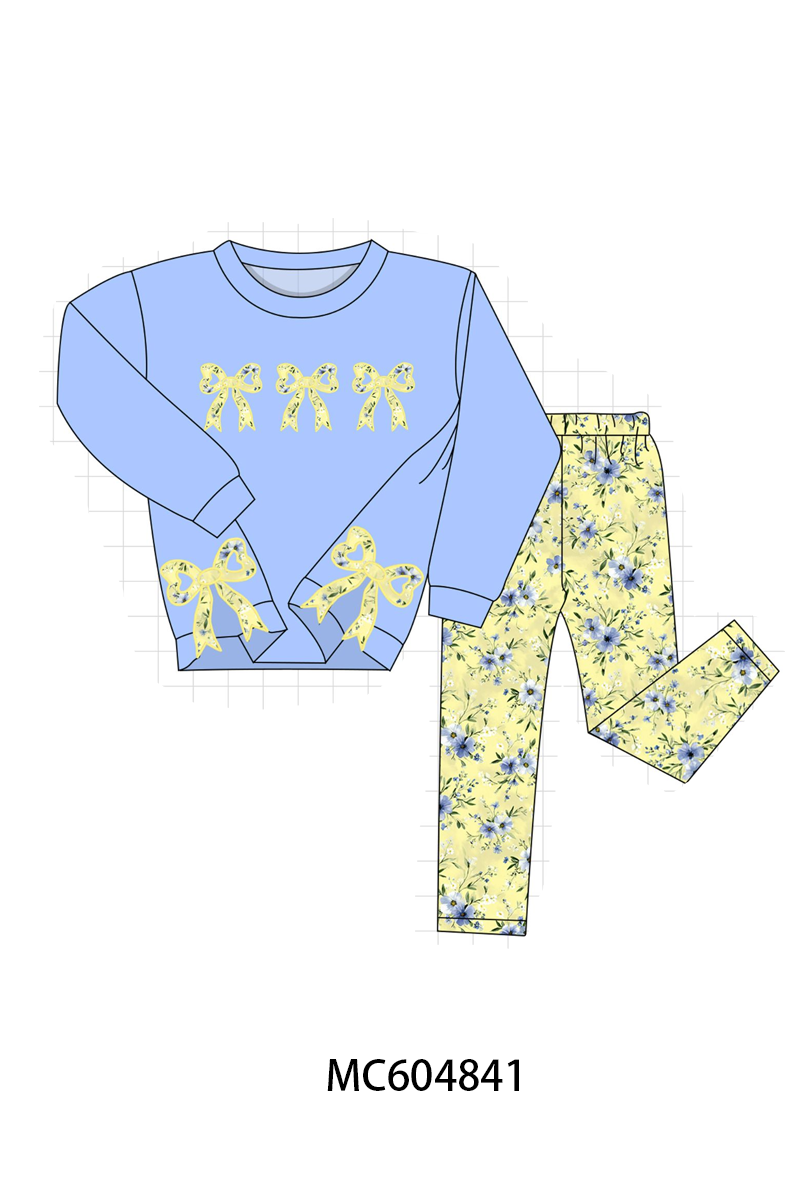 PO90 Bow floral applique sweatshirt pants set collection - closing 5/11 - ETA early October