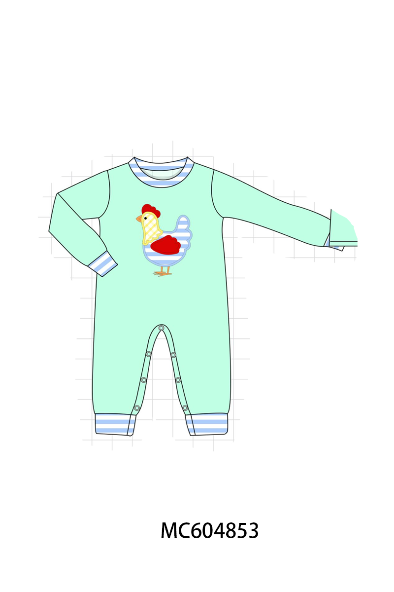 PO90 Pink&green chicken floral applique collection - closing 5/11 - ETA early October