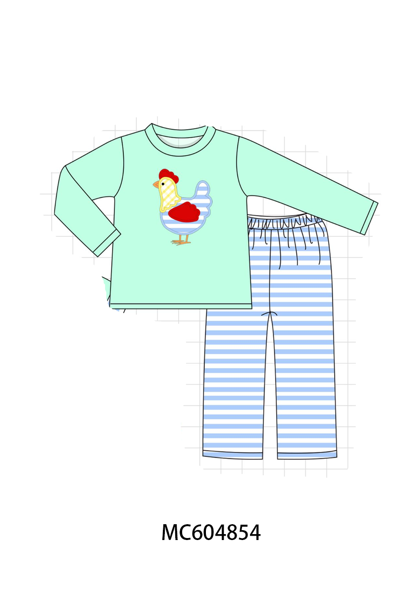 PO90 Pink&green chicken floral applique collection - closing 5/11 - ETA early October