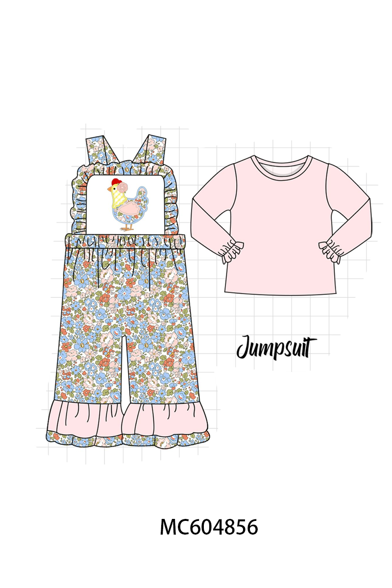 PO90 Pink&green chicken floral applique collection - closing 5/11 - ETA early October