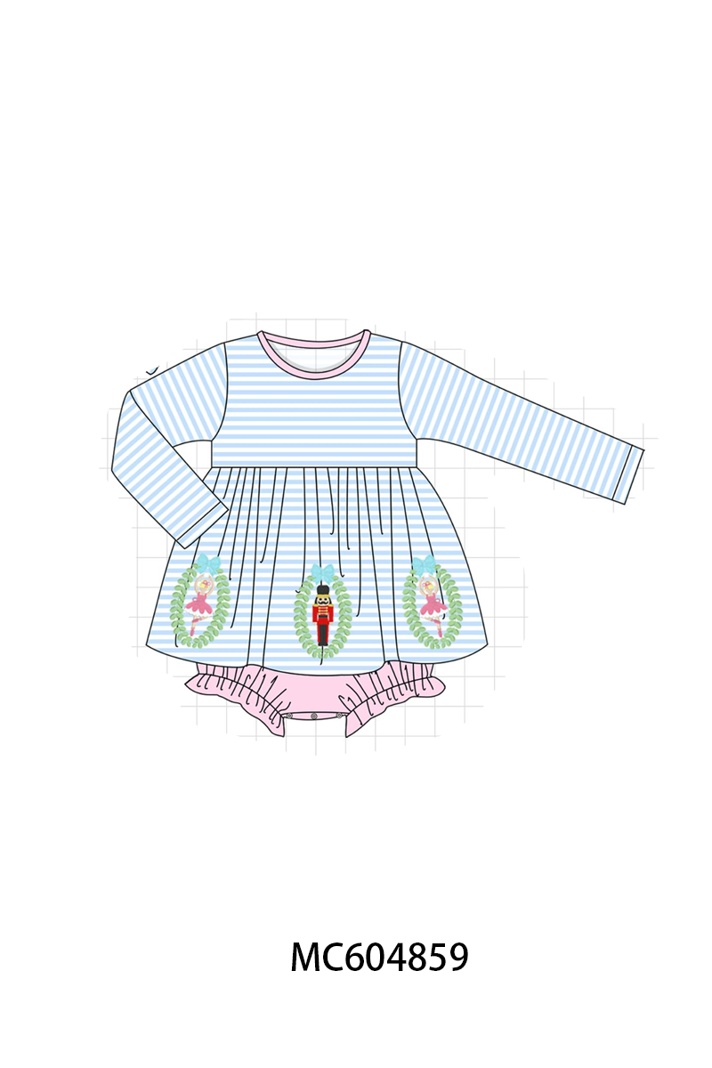 PO90 Pink&blue stripe nutcracker embroidery collection - closing 5/11 - ETA early October