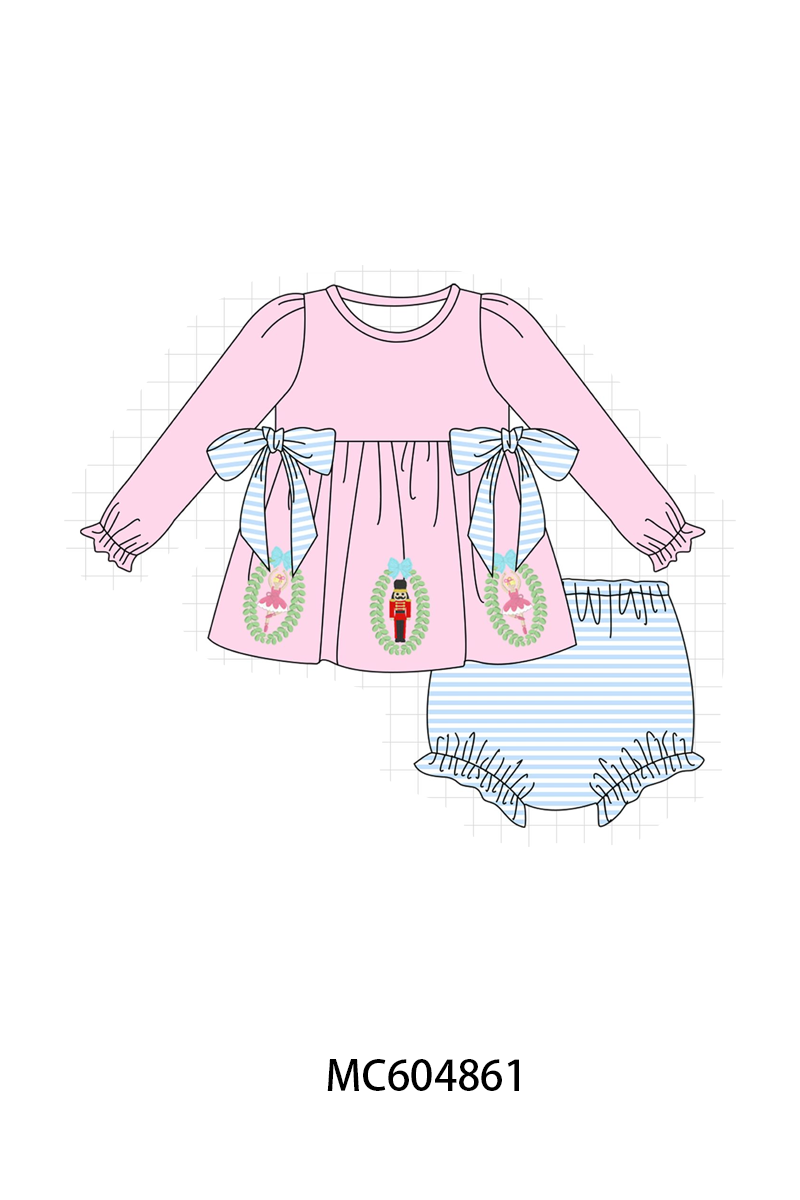 PO90 Pink&blue stripe nutcracker embroidery collection - closing 5/11 - ETA early October
