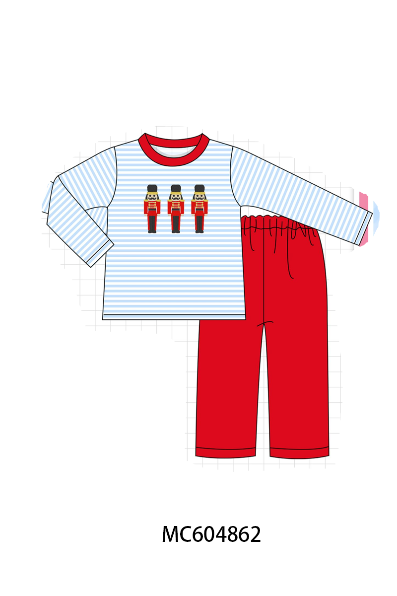 PO90 Pink&blue stripe nutcracker embroidery collection - closing 5/11 - ETA early October