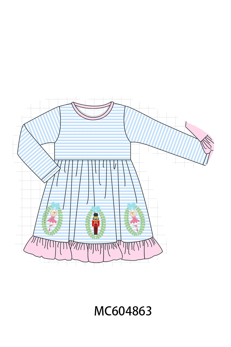 PO90 Pink&blue stripe nutcracker embroidery collection - closing 5/11 - ETA early October