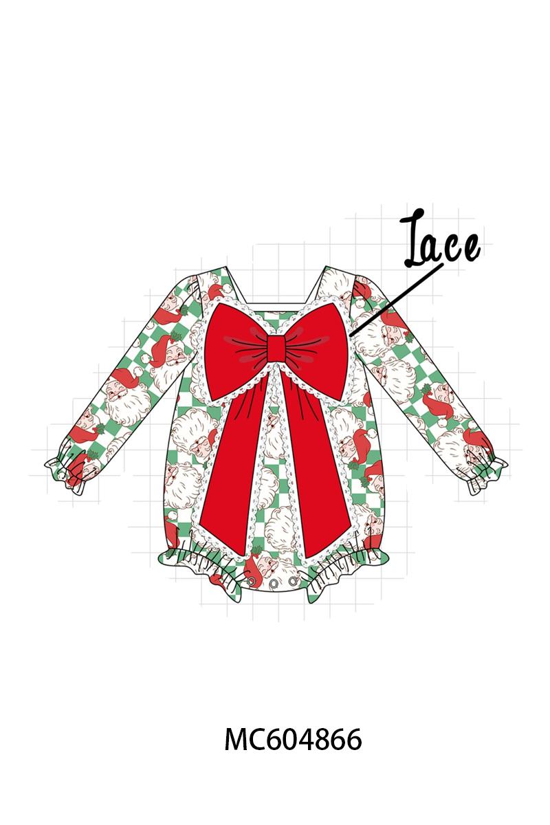PO90 Red christmas santa claus embroidery checkered collection - closing 5/11 - ETA early October