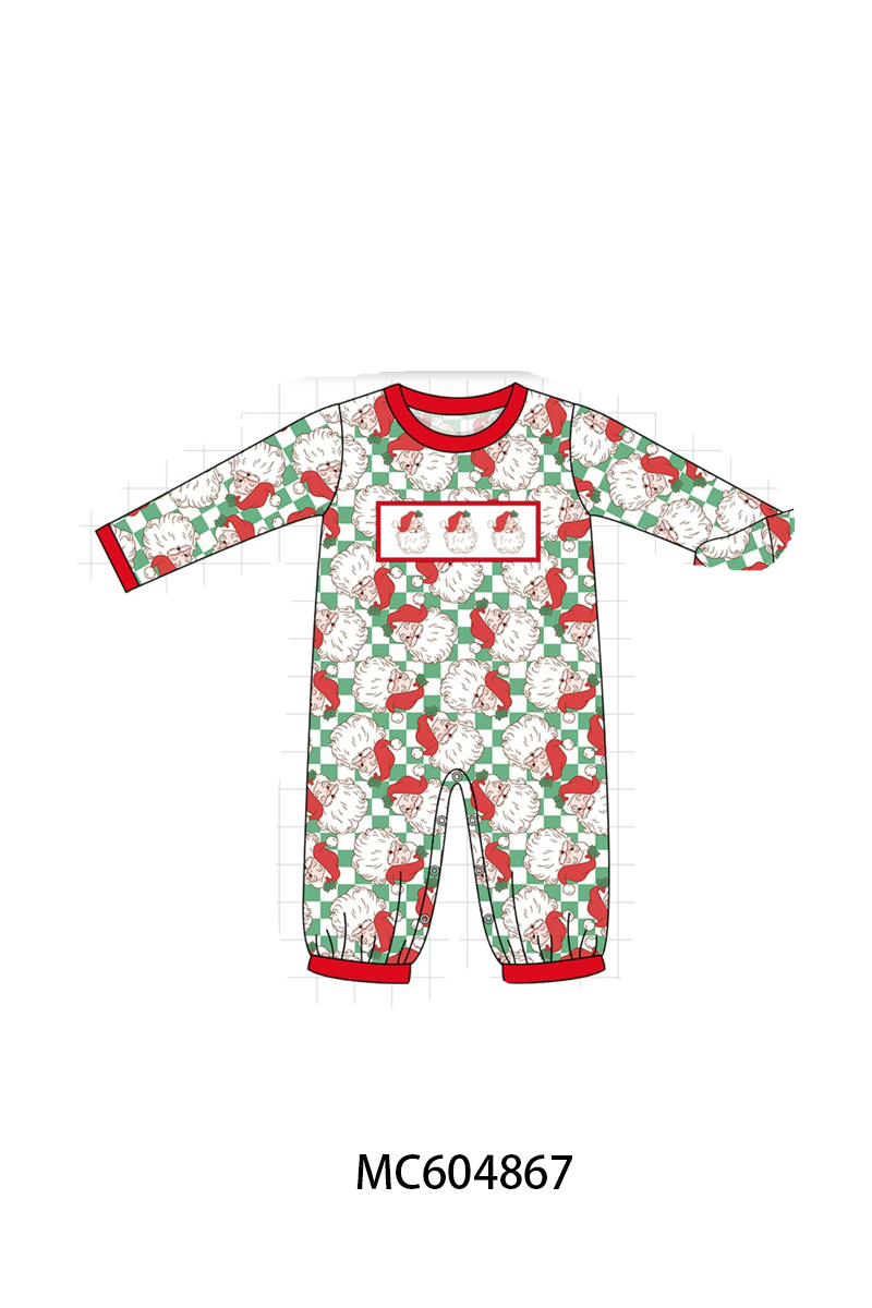 PO90 Red christmas santa claus embroidery checkered collection - closing 5/11 - ETA early October
