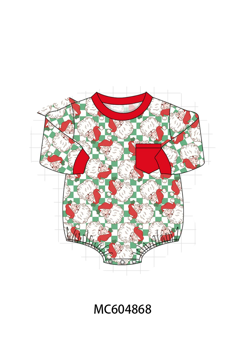 PO90 Red christmas santa claus embroidery checkered collection - closing 5/11 - ETA early October