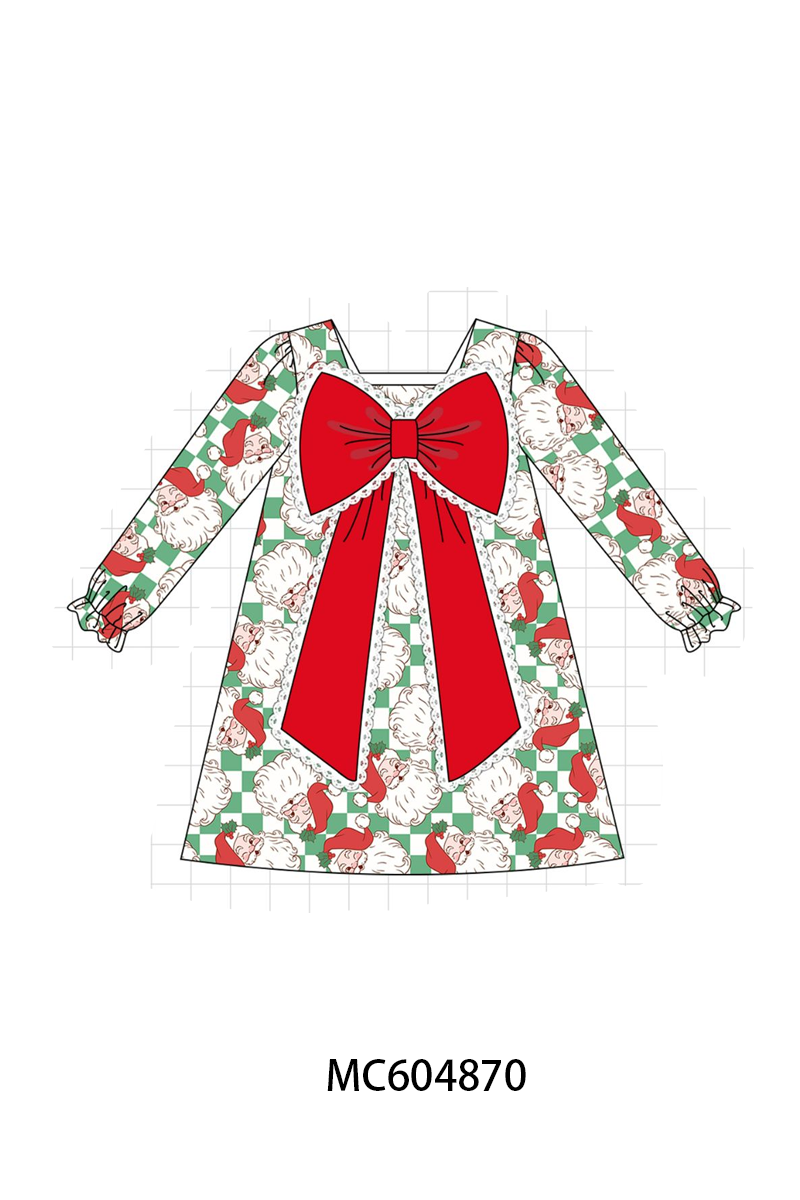 PO90 Red christmas santa claus embroidery checkered collection - closing 5/11 - ETA early October
