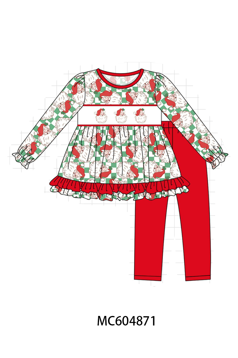 PO90 Red christmas santa claus embroidery checkered collection - closing 5/11 - ETA early October