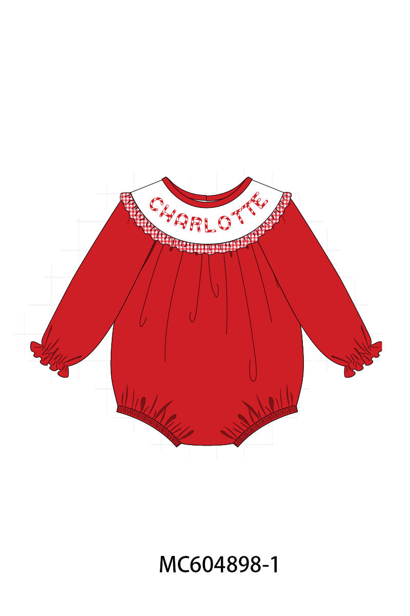 PO90 Red christmas candy monogram embroidery collection - closing 5/11 - ETA early October