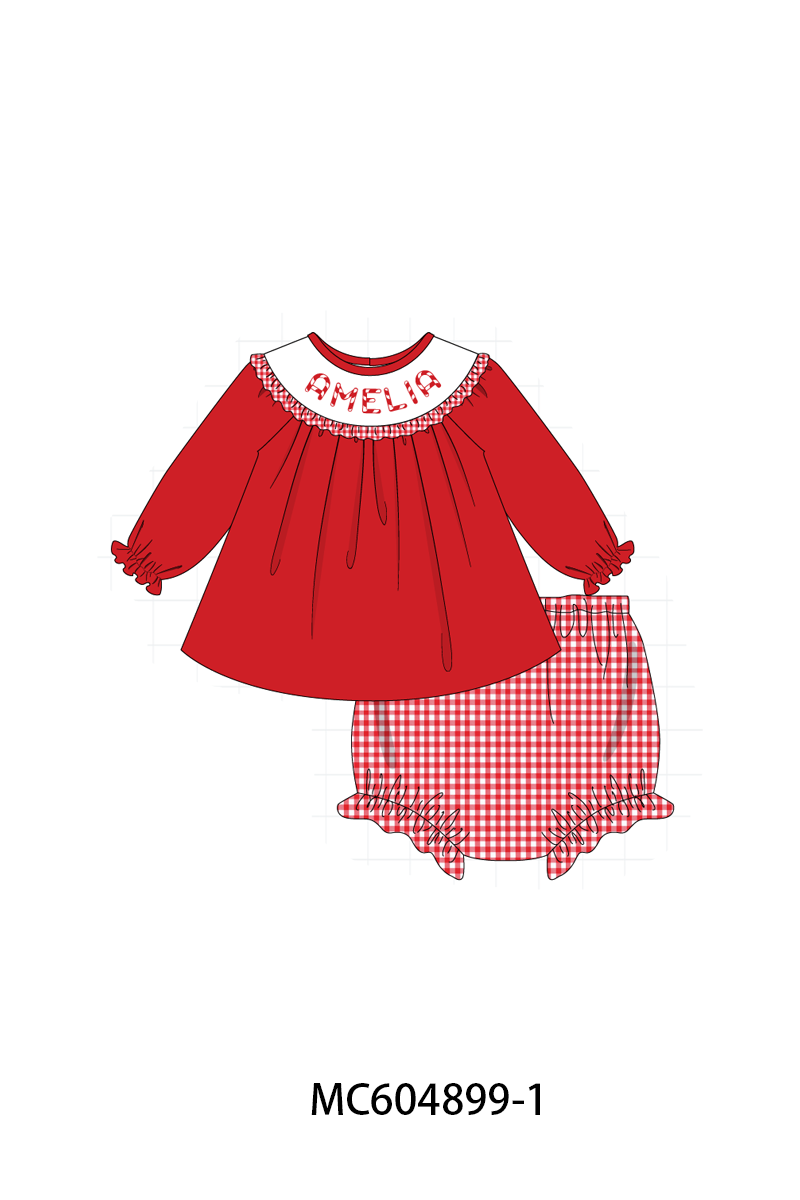 PO90 Red christmas candy monogram embroidery collection - closing 5/11 - ETA early October