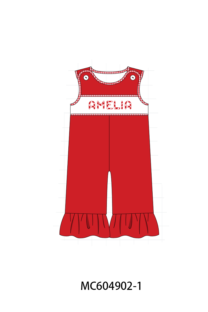 PO90 Red christmas candy monogram embroidery collection - closing 5/11 - ETA early October
