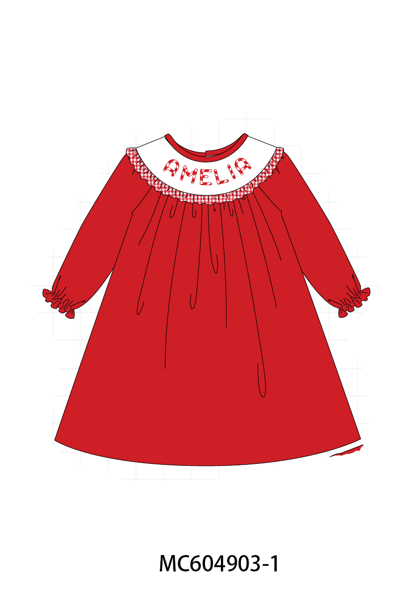 PO90 Red christmas candy monogram embroidery collection - closing 5/11 - ETA early October