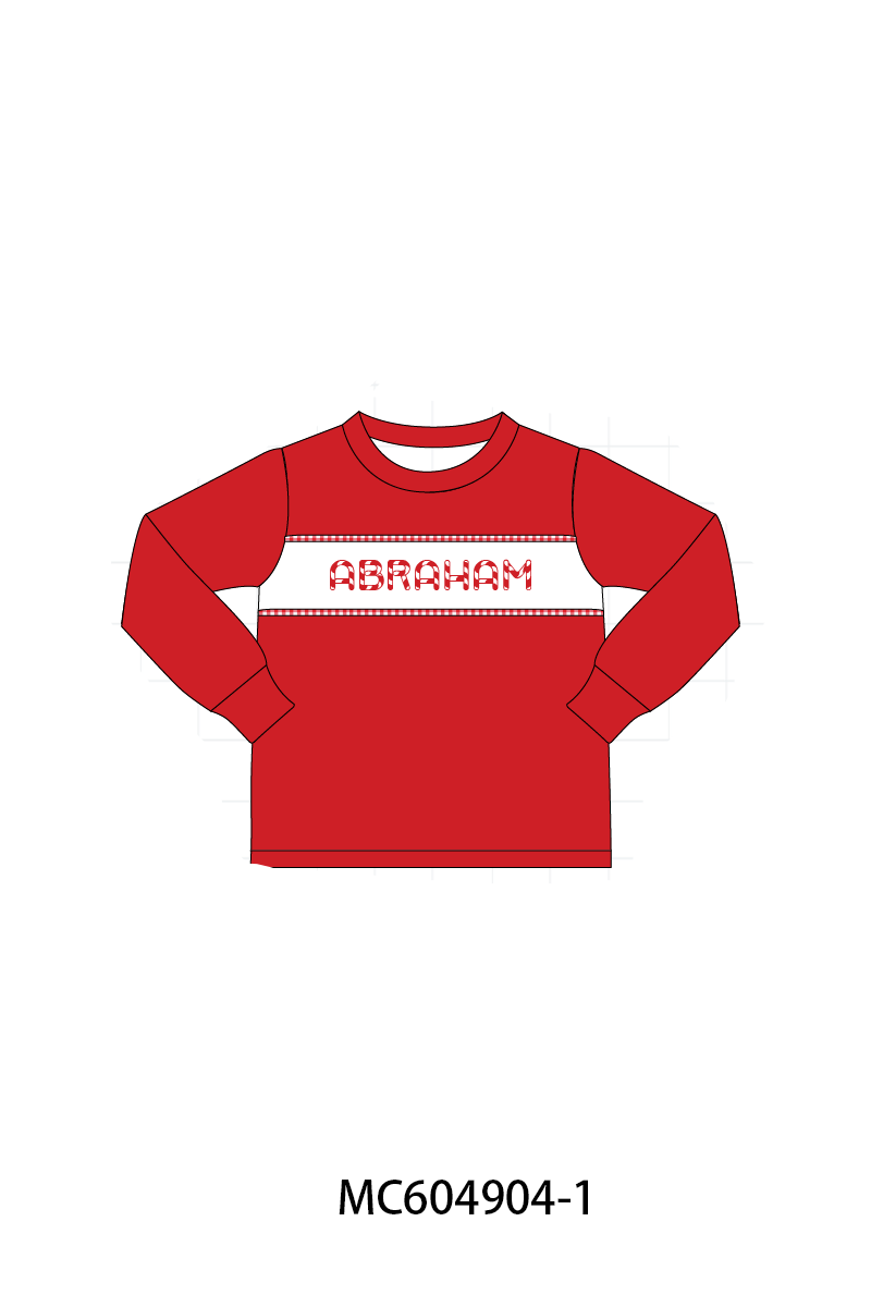 PO90 Red christmas candy monogram embroidery collection - closing 5/11 - ETA early October