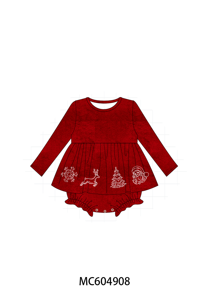 PO90 Coral fleece christmas snow reindeer tree santa embroidery collection - closing 5/11 - ETA early October