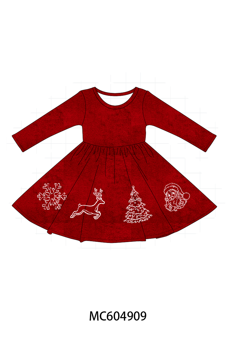 PO90 Coral fleece christmas snow reindeer tree santa embroidery collection - closing 5/11 - ETA early October
