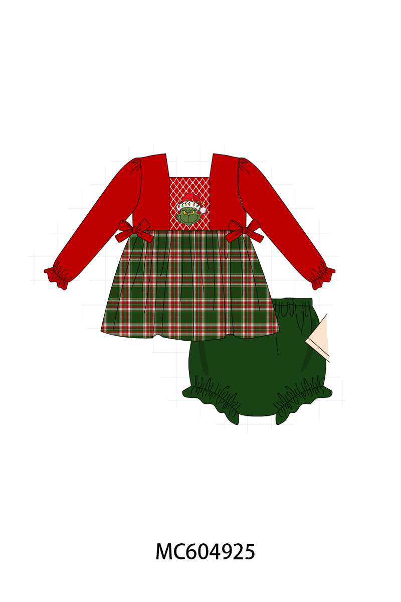 PO90 Red christmas grinch smocked plaid collection - closing 5/11 - ETA early October
