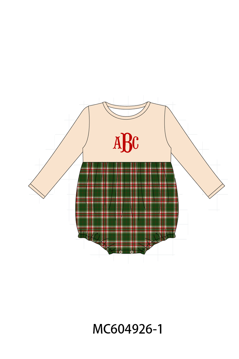 PO90 Red christmas monogram smocked plaid collection - closing 5/11 - ETA early October