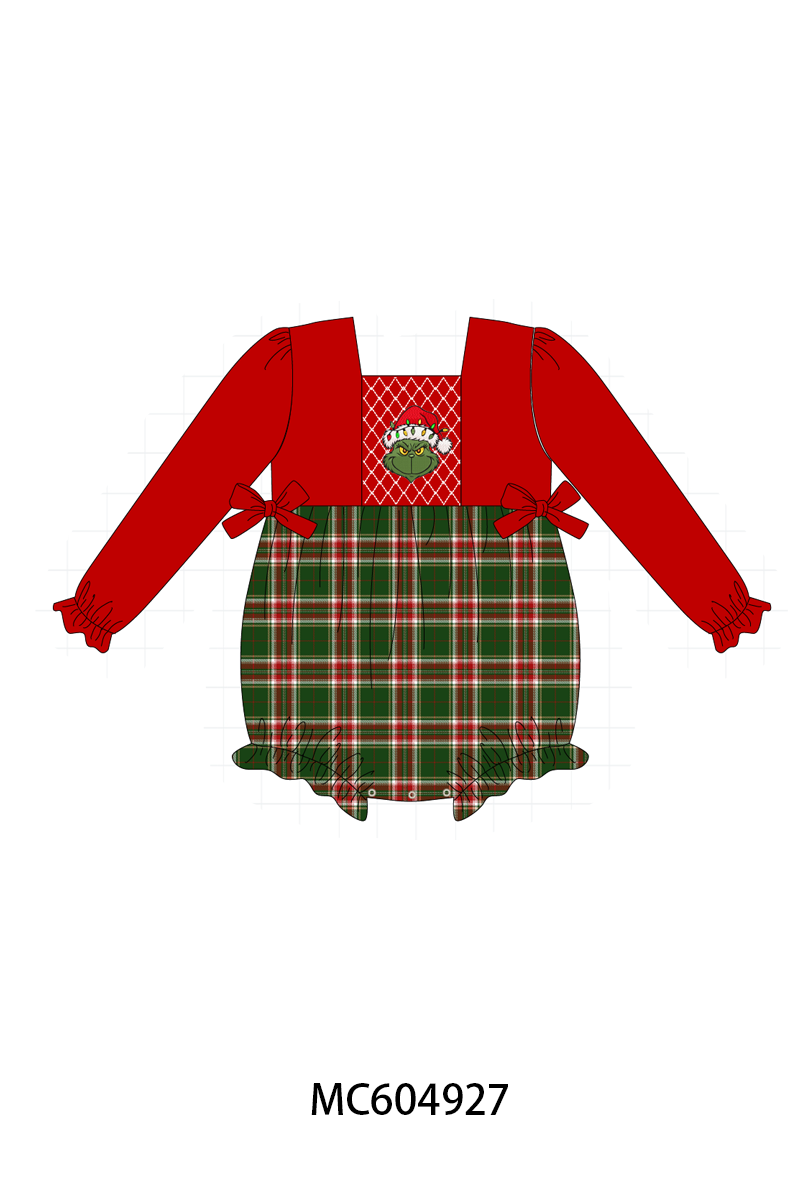 PO90 Red christmas grinch smocked plaid collection - closing 5/11 - ETA early October