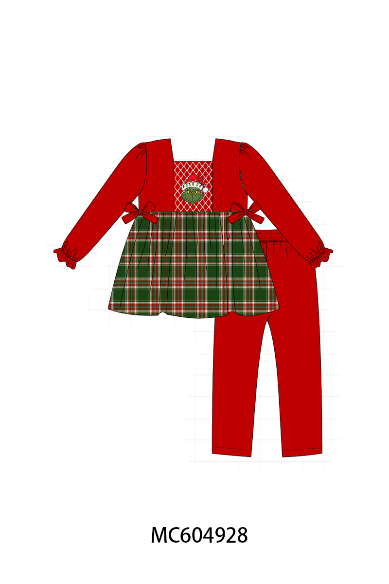 PO90 Red christmas grinch smocked plaid collection - closing 5/11 - ETA early October