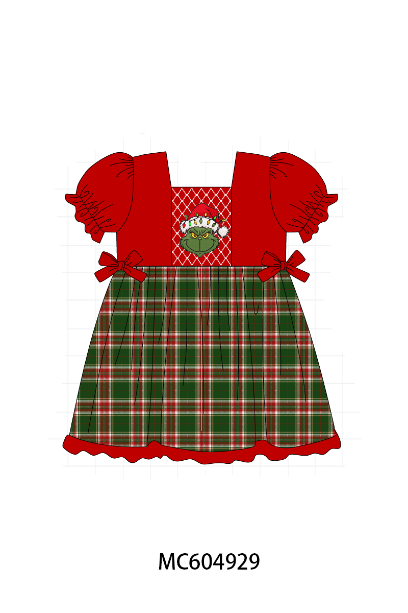 PO90 Red christmas grinch smocked plaid collection - closing 5/11 - ETA early October