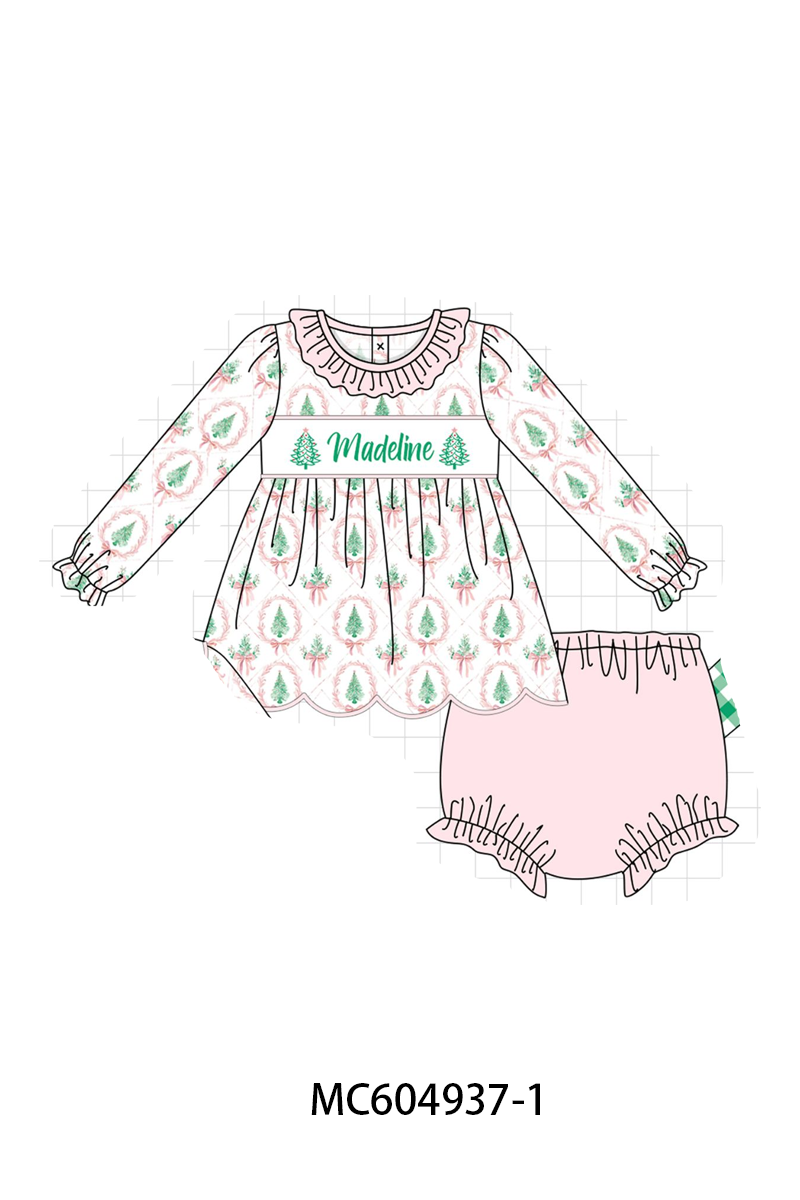 PO90 Pink christmas tree monogram embroidery collection - closing 5/11 - ETA early October