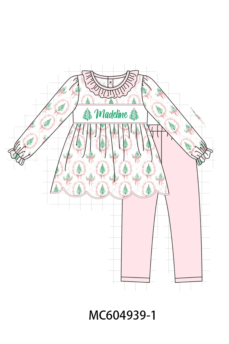 PO90 Pink christmas tree monogram embroidery collection - closing 5/11 - ETA early October