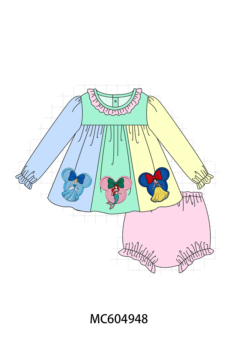 PO90 Colorblock princess applique ruffle collection - closing 5/11 - ETA early October